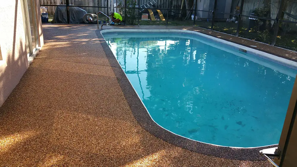Residential epoxystone pooldeck
