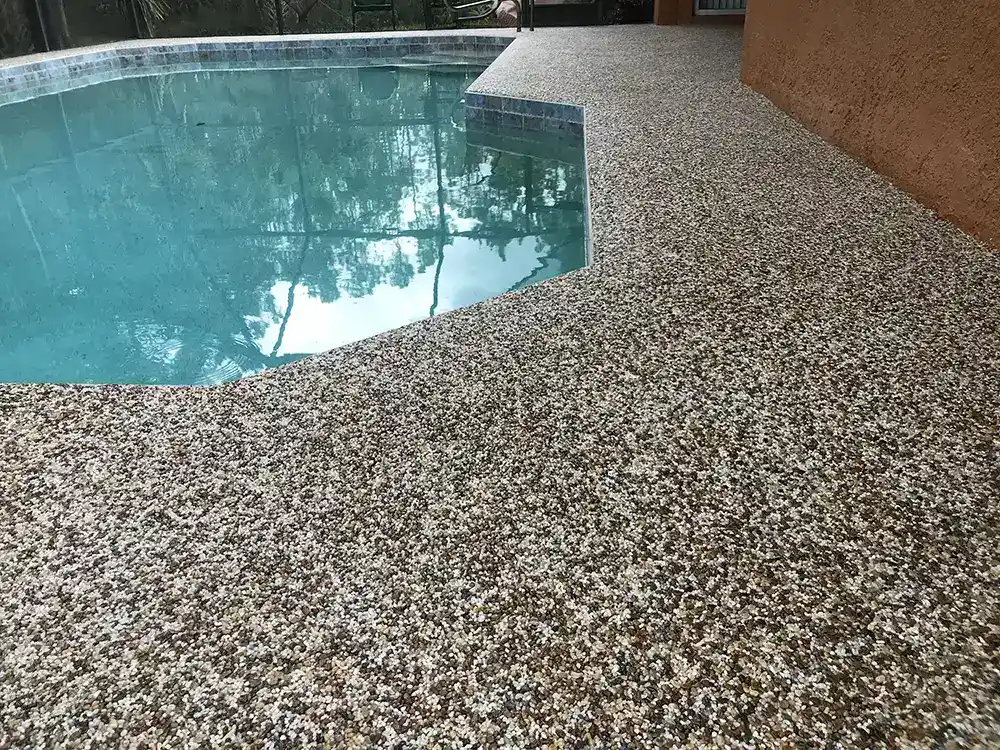 Residential epoxystone pooldeck