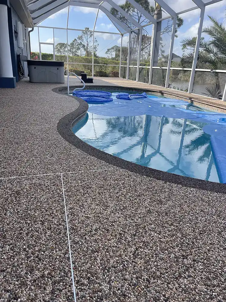 Residential epoxystone pooldeck