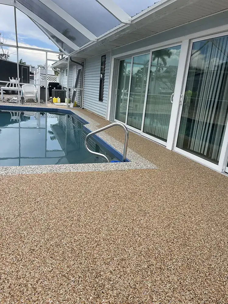 Residential epoxystone pooldeck