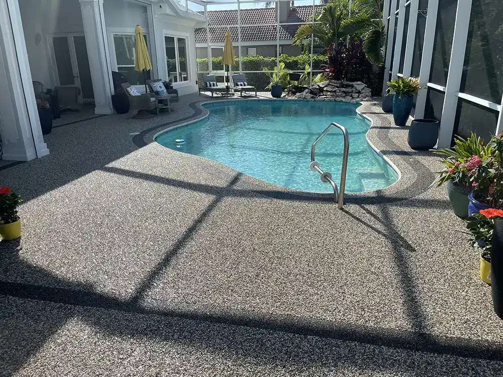 Residential epoxystone pooldeck