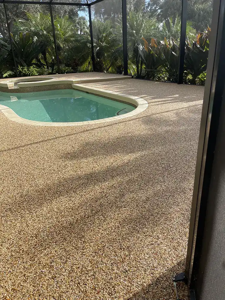 Residential epoxystone pooldeck