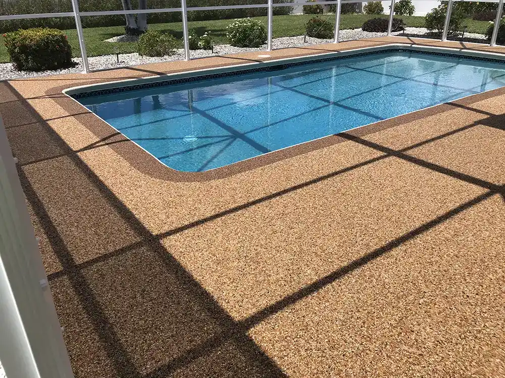 Residential epoxystone pooldeck