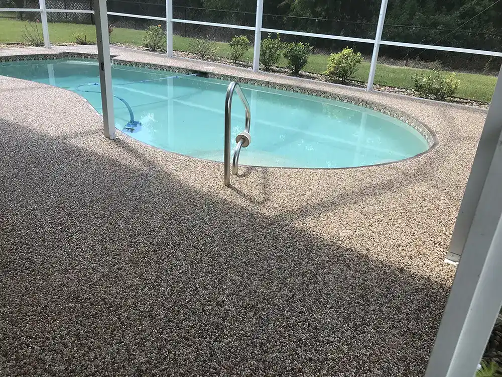 Residential epoxystone pooldeck