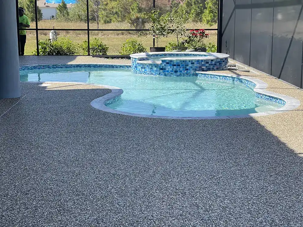 Residential epoxystone pooldeck
