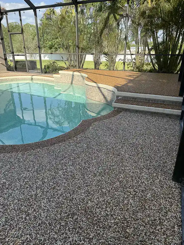 Residential epoxystone pooldeck