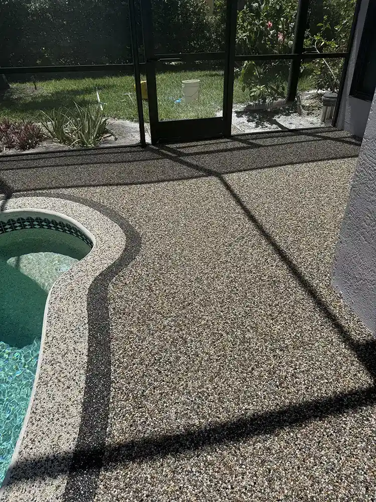 Residential epoxystone pooldeck
