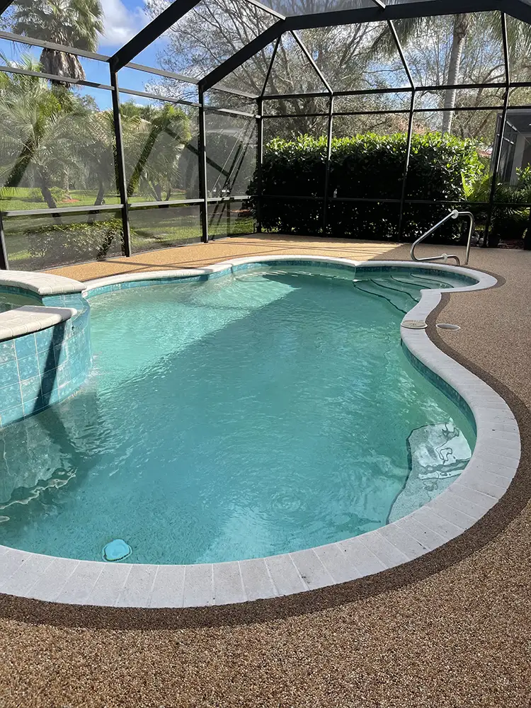 #esidential epoxystone pooldeck