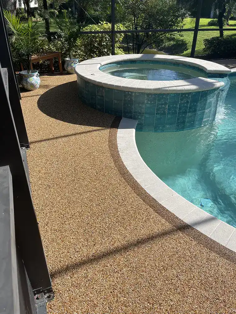 Residential epoxystone pooldeck