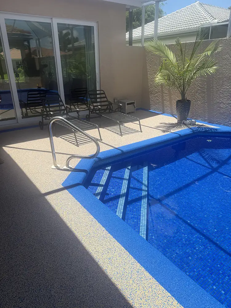Residential flexirock pooldeck