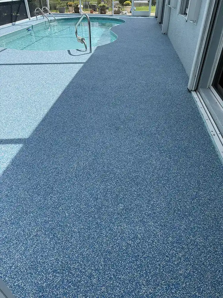 Residential flexirock pooldeck