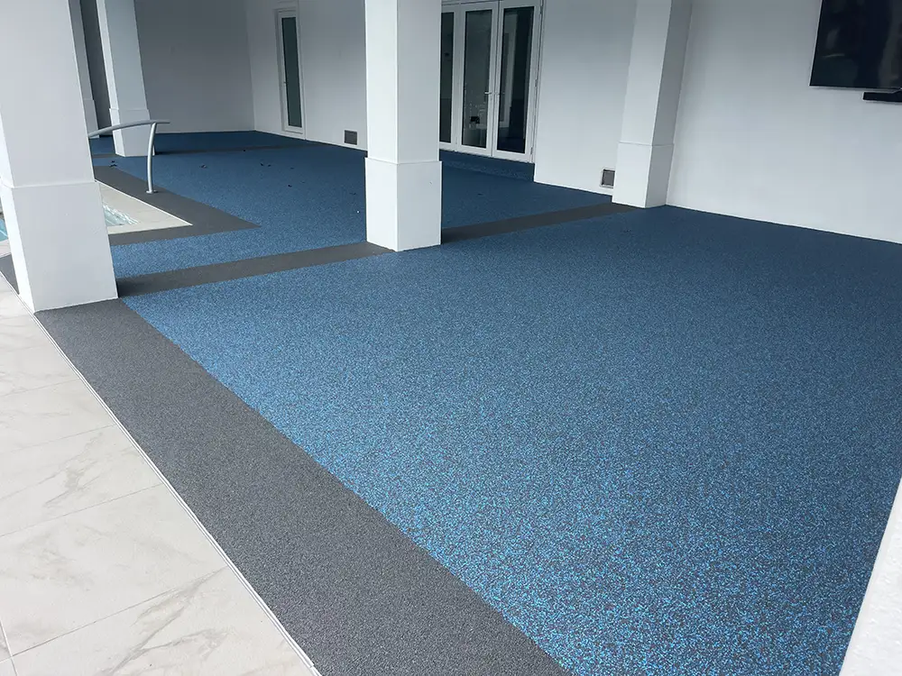 Residential flexirock pooldeck