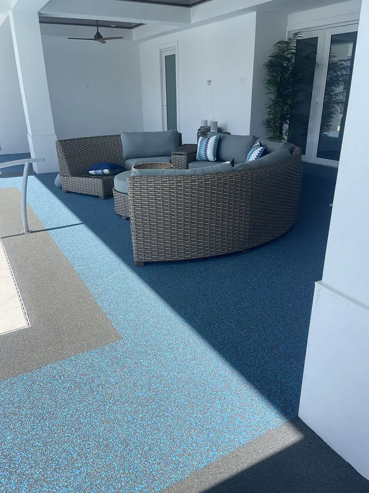 Residential flexirock pooldeck