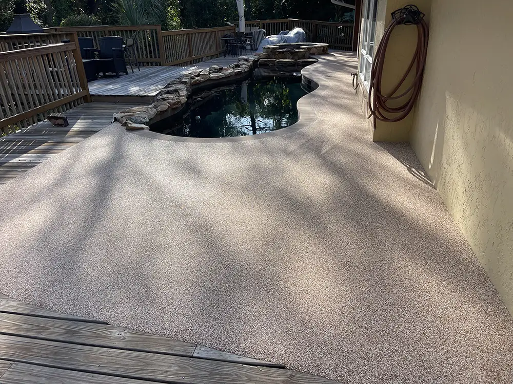 Residential flexirock pooldeck