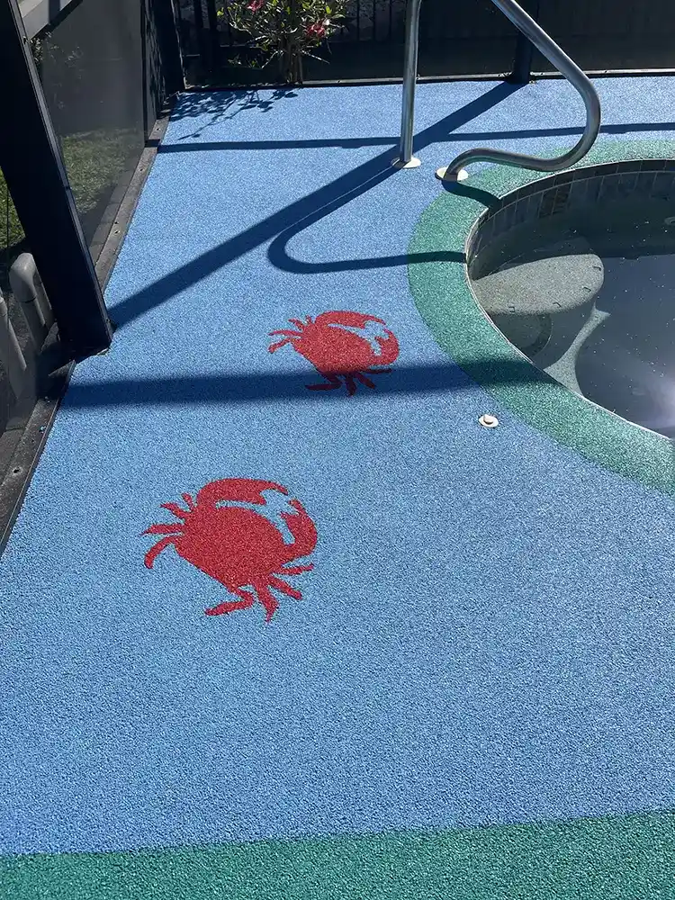 Residential flexirock pooldeck
