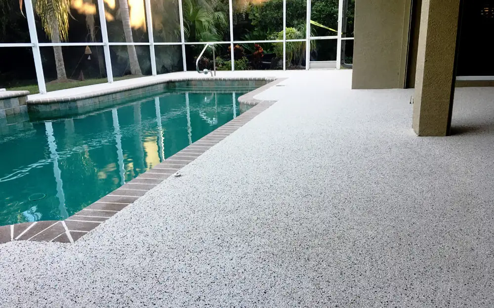 Residential pebbleflex pooldeck