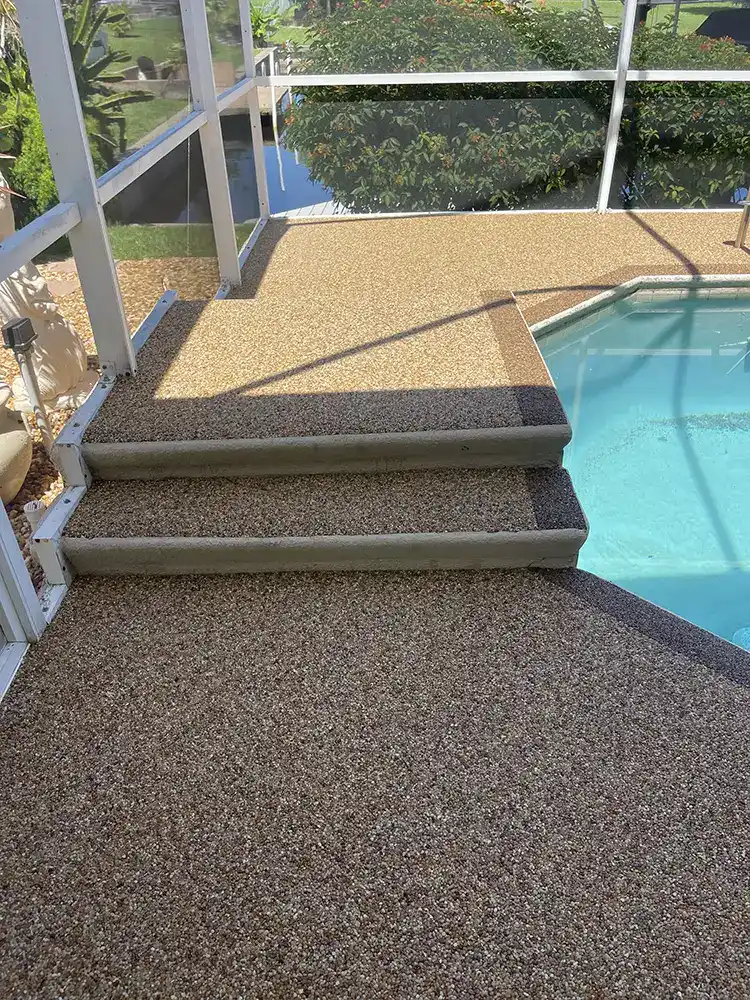 Residential epoxystone pooldeck