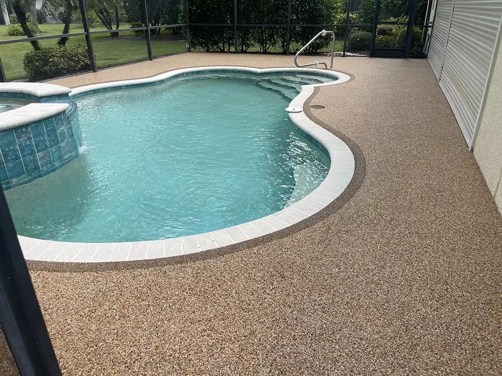 Residential epoxystone pooldeck